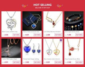 Titanic Heart of Ocean blue heart love forever pendant Necklace + velvet bag