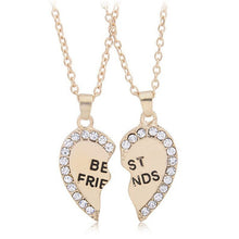Carica l&#39;immagine nel visualizzatore di Gallery, Women Jewelry Women Fashion Charming Splice Heart Pendant Best Friend Letter Necklace Gifts 1 Pair 2 Colors