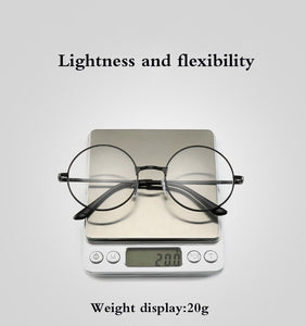 Retro-classic transparent lens metal frame men and women circular reading glasses  retro-personality college style