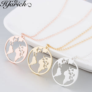 Globe World Map Necklace Earth D Gift For Best Friends Wanderlust Pendants Personalized Fashion Outdoor Necklace Best