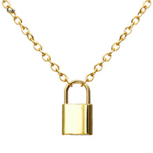 Carica l&#39;immagine nel visualizzatore di Gallery, Punk Chain with Lock Necklace for Women Men Padlock Pendant Necklace 2020 Statement Gothic Cool Collier Femme Fashion Jewelry