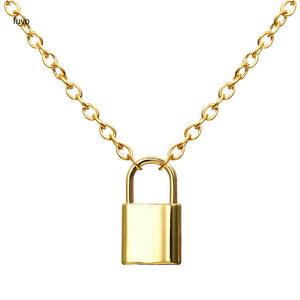 Punk Chain with Lock Necklace for Women Men Padlock Pendant Necklace 2020 Statement Gothic Cool Collier Femme Fashion Jewelry