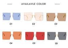 Load image into Gallery viewer, Trendy Oversized Square Sunglasses Women Personlity Fashion Sexy Red Brown Tinted Color Lens UV400 Retro Ladies Sun Glasses