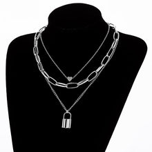 Load image into Gallery viewer, Multilayer Lock Chain Necklace Punk 2020 Padlock Key Pendant Necklace Women Girl Fashion Gothic Party Jewelry