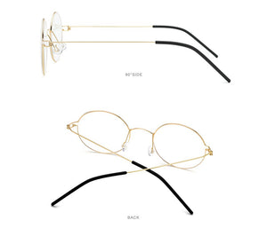 Screwless Eyewear Prescription Eyeglasses Frame Women Round Myopia Optical Denmark Korean Glasses Frame Men Titanium 98607