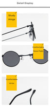 Load image into Gallery viewer, Small Round Sunglasses Women Men UV400 Metal Brand Designer Punk Sun Glasses Steampunk Vintage Goggles Black Shades