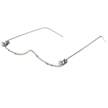 Load image into Gallery viewer, Luxury Fashion Diamond eyeglasses Alloy Frame for Women green and Red Pink Gem Lensless Chain Pendant Half Frame glasses