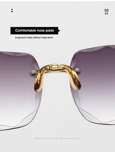 Moda nuovo designer di marca occhiali da sole quadrati senza cornice moda donna metallo senza montatura lenti sfumate occhiali da sole femminili Oculos 2022 