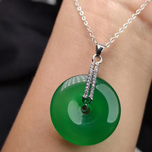 Carica l&#39;immagine nel visualizzatore di Gallery, Natural Ice Purple Green  Jade Agate Pendant Buckle Crystal Jade Necklace Amp Silver Cord S925 Silver 925  Necklace Women