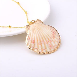 Conch Shell Necklace Sea Beach Shell Chain Pendant Necklace For Women Collier Femme Shell Cowrie Summer Jewelry Bohemian