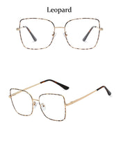 Carica l&#39;immagine nel visualizzatore di Gallery, oversized square glasses frame women fashion high quality clear lens New luxury brand Metal Frame Eyeglasses Frames For Women
