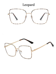 oversized square glasses frame women fashion high quality clear lens New luxury brand Metal Frame Eyeglasses Frames For Women