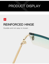 Load image into Gallery viewer, Fashion Rectangle Sunglasses Women   Brand Designer Rimless Square Sun Glasses Ladies Luxury Brand Gradient Shades