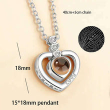 Load image into Gallery viewer, 100 Languages Love Necklace Heart Pendant Wedding Romantic I Love You Projection Necklace for Women Girl Friend Ladies Gifts