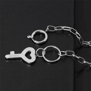 High Polished IGIRL Heart Necklace I GIRL Stainless Steel Heavy Duty Gothic Streetwear Bead Chain Choker Necklace Bijoux Femme