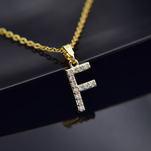 Cubic Zircon Alphabet Pendants Gold Silver Color Copper Mini A-Z Letter Pendant Necklace Shinning 26 Initial Collares Jewelry