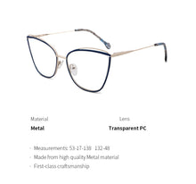 Load image into Gallery viewer, Metal Glasses Frame Women Cat Eye Myopia Computer Eyeglasses Frame  Lady Stylish Eyewear High Quality MS3535