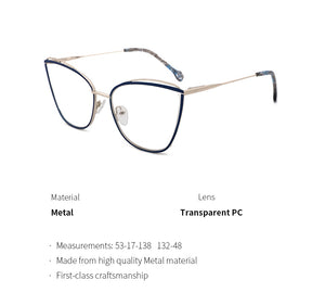 Metal Glasses Frame Women Cat Eye Myopia Computer Eyeglasses Frame  Lady Stylish Eyewear High Quality MS3535