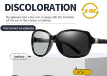 Load image into Gallery viewer, 2022 Luxury lady Photochromic Sunglasses Women Big Frame Polarized women Glasses female shades original oculos with cover