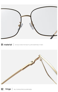oversized square glasses frame women fashion high quality clear lens New luxury brand Metal Frame Eyeglasses Frames For Women