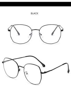 Transparent Glasses Frames Women Retro Oversized Optical  Eyeglasses Female Fashion Irregular Metal Myopia Frame