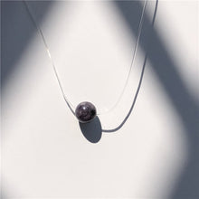 Carica l&#39;immagine nel visualizzatore di Gallery, New Personality Fashion Square Imitation Pearl Crystal Zircon Necklace Invisible Transparent Fishing Line Necklace Women