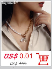 Load image into Gallery viewer, Gothic Baroque Pearl Angel Pendant Choker Necklace for Women Wedding Punk Lasso Big Chunky Thick Lock Chain Necklace Jewelry