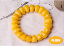 Carica l'immagine nel visualizzatore di Gallery, Bracciale in salamoia galleggiante in ambra alta. I braccialetti con linea elastica in rilievo di cera d'api per uomini e donne possono effettuare la spedizione 