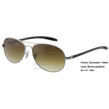 Load image into Gallery viewer, High End Sunglasses Carbon bar Pilot Cockpit style frame Glass lens 59 size 8301 TECH Unisex women summer dress Fashion