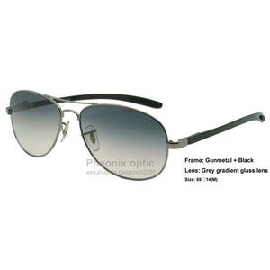 High End Sunglasses Carbon bar Pilot Cockpit style frame Glass lens 59 size 8301 TECH Unisex women summer dress Fashion