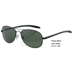 High End Sunglasses Carbon bar Pilot Cockpit style frame Glass lens 59 size 8301 TECH Unisex women summer dress Fashion