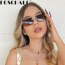 Load image into Gallery viewer, High Crystal Rimless Sunglasses Women Men Diamond Rectangle Sunglass  Brand Designer Eyeglasses Square Shades