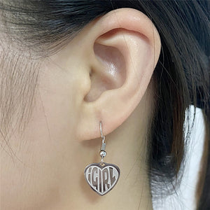 High Polished IGIRL Heart Necklace I GIRL Stainless Steel Heavy Duty Gothic Streetwear Bead Chain Choker Necklace Bijoux Femme