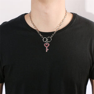 High Polished IGIRL Heart Necklace I GIRL Stainless Steel Heavy Duty Gothic Streetwear Bead Chain Choker Necklace Bijoux Femme