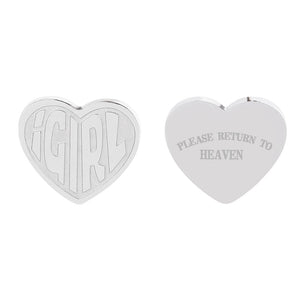 High Polished IGIRL Heart Necklace I GIRL Stainless Steel Heavy Duty Gothic Streetwear Bead Chain Choker Necklace Bijoux Femme