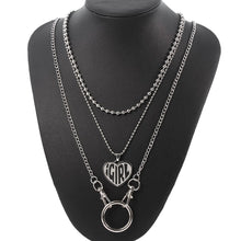 Load image into Gallery viewer, High Polished IGIRL Heart Necklace I GIRL Stainless Steel Heavy Duty Gothic Streetwear Bead Chain Choker Necklace Bijoux Femme