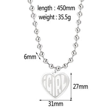 Load image into Gallery viewer, High Polished IGIRL Heart Necklace I GIRL Stainless Steel Heavy Duty Gothic Streetwear Bead Chain Choker Necklace Bijoux Femme