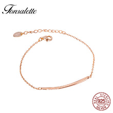 Carica l'immagine nel visualizzatore di Gallery, High Polished Simple Line Bar Bracelet Sterling Silver Cubic Zirconia Horizontal Half Pave Cz Stick Bracelets&amp;Bangle gift ZK40