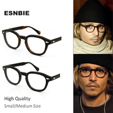 Load image into Gallery viewer, High Quality Acetate Johnny Depp Style Glasses Frame Men Retro Vintage Prescription Glasses Women Optical Spectacle Frame Round