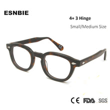 Load image into Gallery viewer, High Quality Acetate Johnny Depp Style Glasses Frame Men Retro Vintage Prescription Glasses Women Optical Spectacle Frame Round