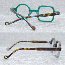 Carica l&#39;immagine nel visualizzatore di Gallery, Acetate Original Japanese Handmade Artist Decorative Asymmetric Design Eyeglass Optical Frame Clip On Sunglasses