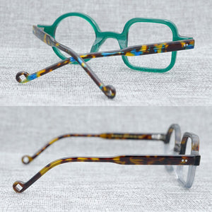 Acetate Original Japanese Handmade Artist Decorative Asymmetric Design Eyeglass Optical Frame Clip On Sunglasses
