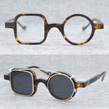 Carica l&#39;immagine nel visualizzatore di Gallery, Acetate Original Japanese Handmade Artist Decorative Asymmetric Design Eyeglass Optical Frame Clip On Sunglasses
