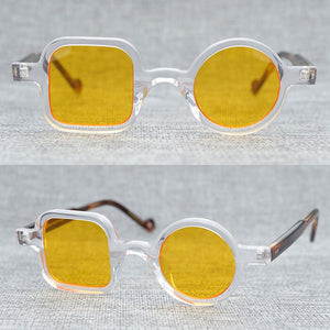 Acetate eyeglasses original Japan made quality frame Artist decorated Asymmetric design  glasses Blue Ray Glasses