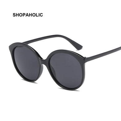 Brand  Round Sunglasses Women Oversized Sun Glasses Female Vintage Black Mirrored Sunglass Oculos De Sol