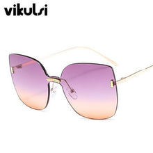 Carica l'immagine nel visualizzatore di Gallery, High Quality Cat Eye Sunglasses Women Men Metal shades  Square Sunglasses Female Gradiend Glasses zonnebril dames