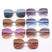 Carica l'immagine nel visualizzatore di Gallery, High Quality Cat Eye Sunglasses Women Men Metal shades  Square Sunglasses Female Gradiend Glasses zonnebril dames