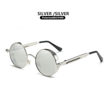 Load image into Gallery viewer, Classic Gothic Steampunk Sunglasses Polarized Men Women Vintage Round Glasses Metal Frame Blue UV400 lentes de sol