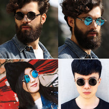 Load image into Gallery viewer, Classic Gothic Steampunk Sunglasses Polarized Men Women Vintage Round Glasses Metal Frame Blue UV400 lentes de sol