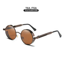 Load image into Gallery viewer, Classic Gothic Steampunk Sunglasses Polarized Men Women Vintage Round Glasses Metal Frame Blue UV400 lentes de sol